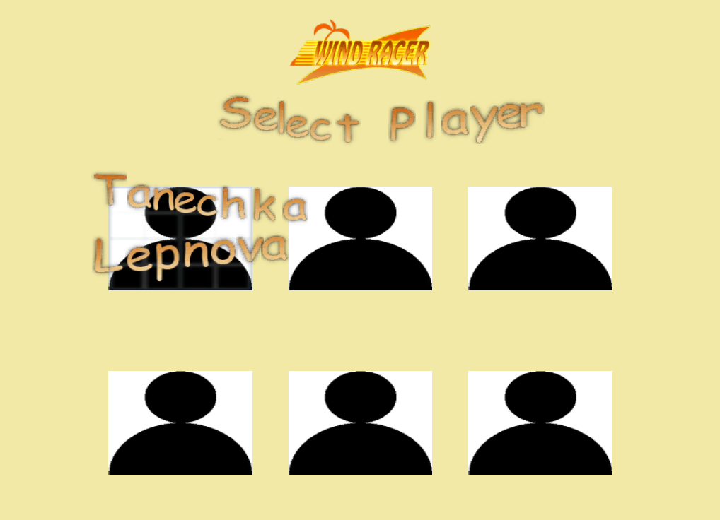 WindRacer Pilot Select Menu
